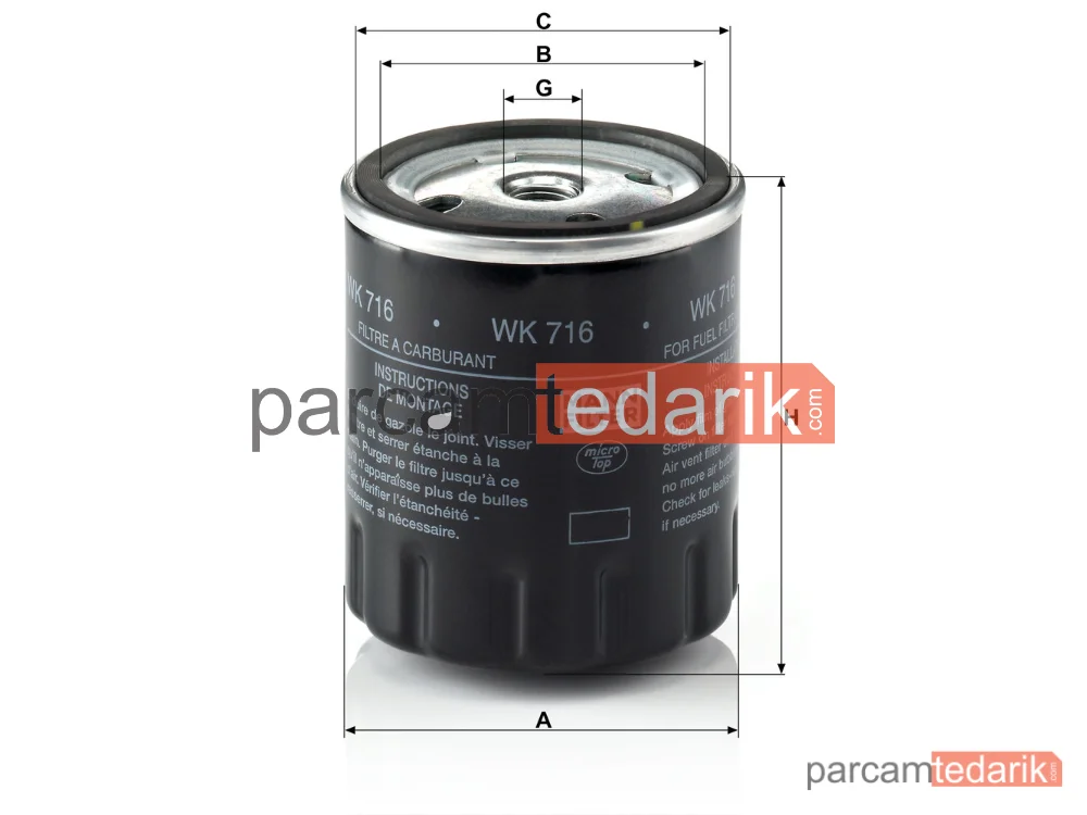 MANN FILTER WK716 | Yakıt Filtresi — Mercedes-Benz 123 Ssedan W123 76-85, 123 T-Model S123 77-85