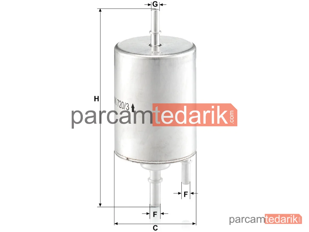 MANN FILTER WK720/3 | Yakıt Filtresi — Audi A4 1.8 T 00-04, A4 Cabrio 1.8 T 02-09