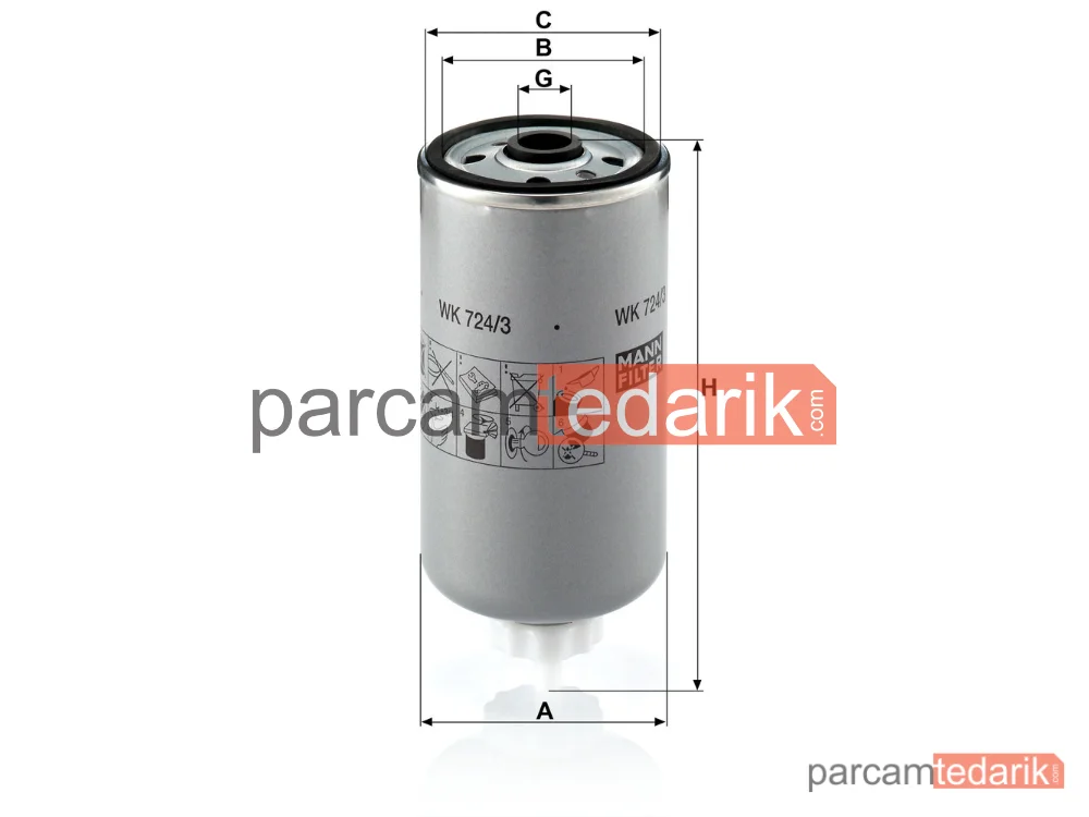 MANN FILTER WK724/3 | Yakıt Filtresi — Iveco Daily III 29L9V 99-07