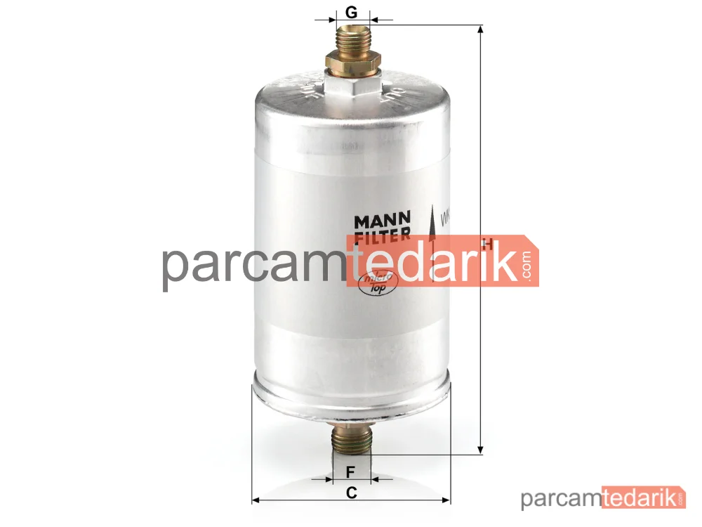 MANN FILTER WK726/2 | Yakıt Filtresi — Porsche 911 3.0 SC Carrera 74-83, 3.0 SC 80-83, 3. 86-89, 3.3 T 86-89