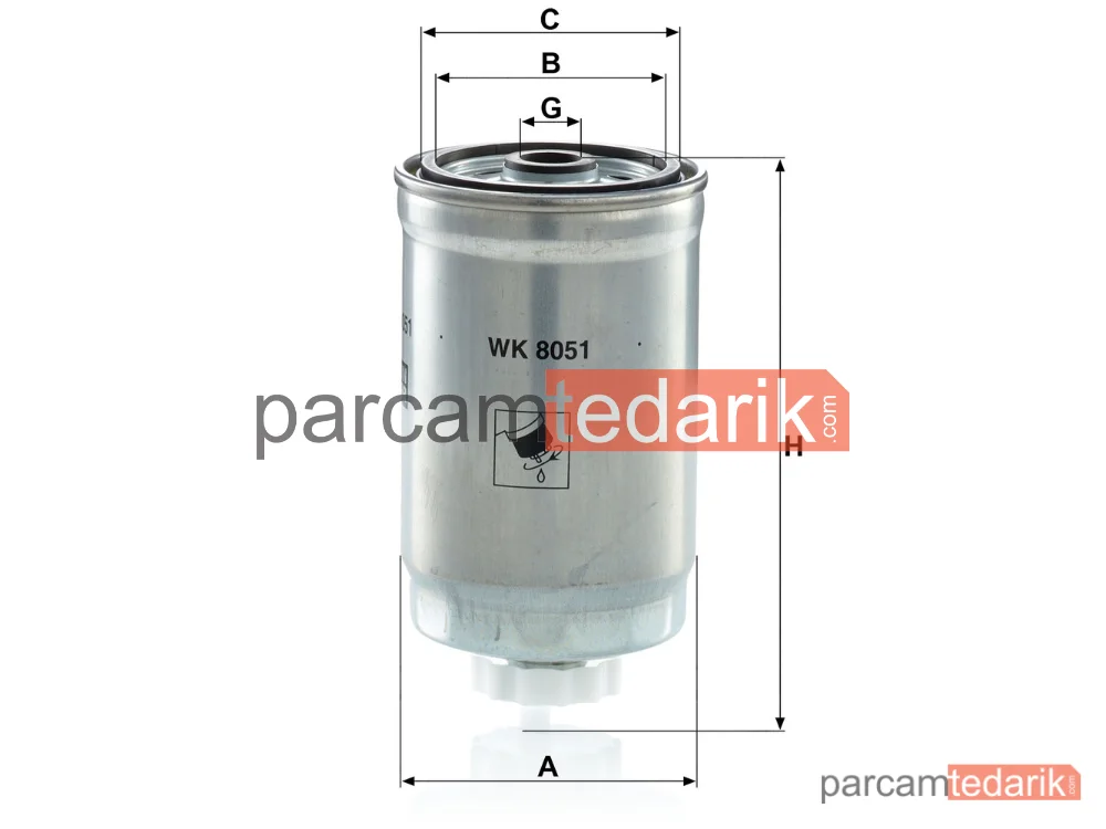 MANN FILTER WK8051 | Yakıt Filtresi — Jeep Compass 2.2 CRD 11=>, Patriot 2.2 CRD 4X4 11-17