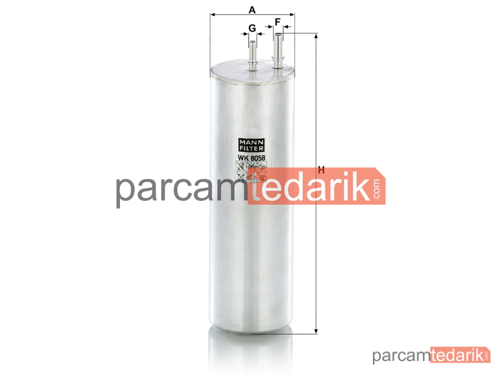 MANN FILTER WK8058 | Yakıt Filtresi — Volkswagen Multivan IV 2.0 TDİ 15=>, Transporter VI 2.0 TDİ 15=>