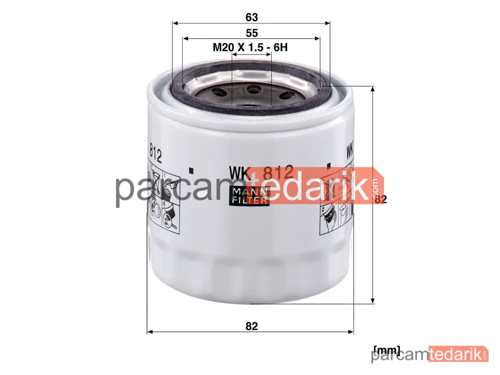 MANN FILTER WK812 | Yakıt Filtresi — Daihatsu Taft 2.5 D 4X4 78-82, 2.8 D 4X4 82-85