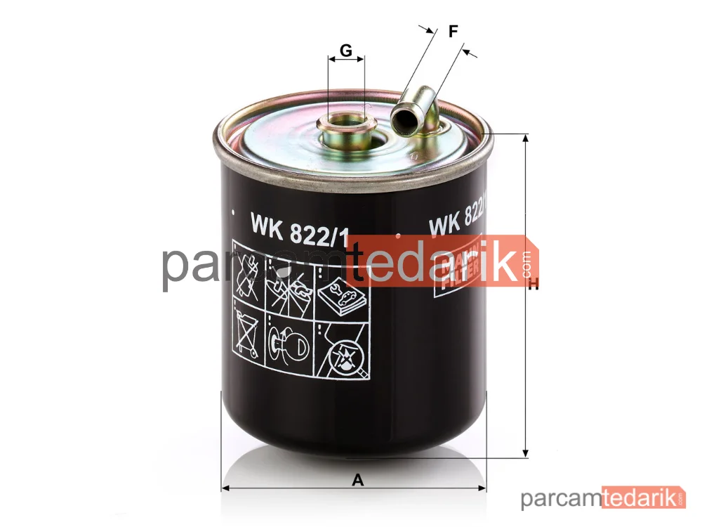 MANN FILTER WK822/1 | Yakıt Filtresi — Mercedes-Benz CLK C Serisi W203 00-07, C T-Model S203 01-07