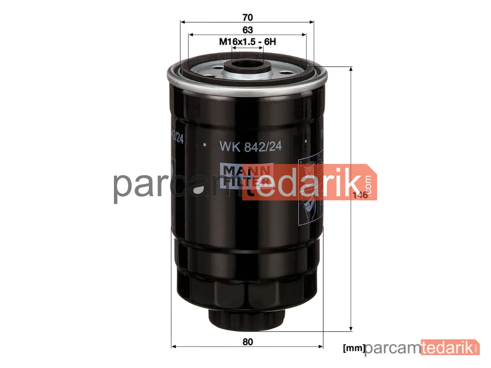 MANN FILTER WK842/24 | Yakıt Filtresi — Saab 9-3 1.9 TİD 04-15