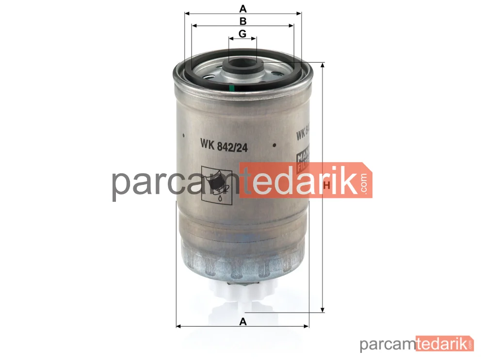 MANN FILTER WK842/24 | Yakıt Filtresi — Saab 9-3 1.9 TİD 04-15