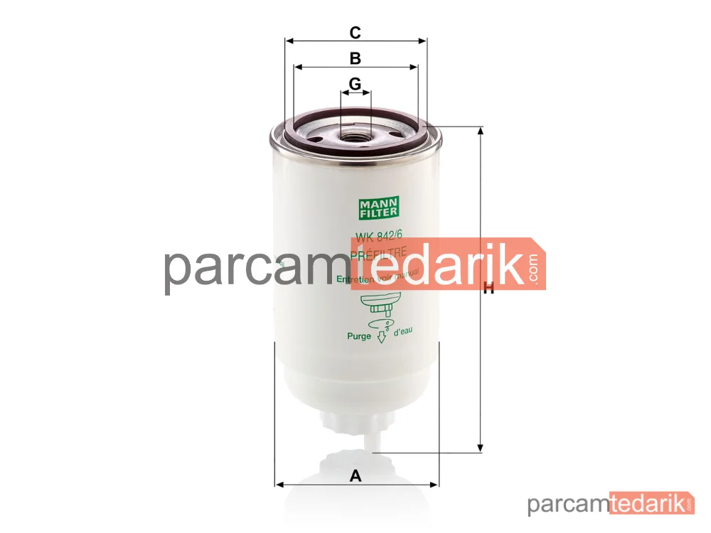 MANN FILTER WK842/6 | Yakıt Filtresi — Fiat 180 Serisi 180NC 74-77