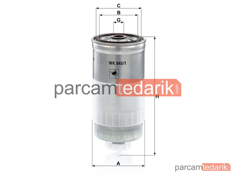 MANN FILTER WK845/1 | Yakıt Filtresi — Audi 80 .6 TD 86-91