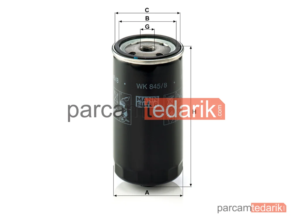 MANN FILTER WK845/8 | Yakıt Filtresi — Land Rover Freelander 2.0 TD4 4X4 00-06, Rover 75 2.0 CDT 99-05