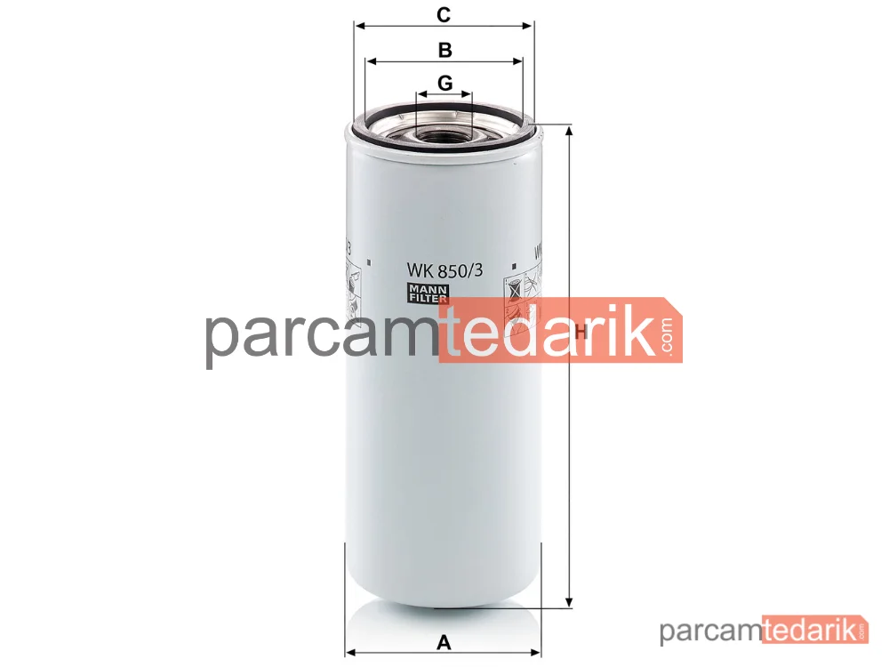 MANN FILTER WK850/3 | Endüstriyel Filtre