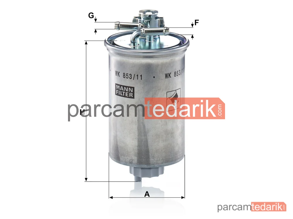 MANN FILTER WK853/11 | Yakıt Filtresi — Ford Galaxy 1.9 TDİ 95-06, Seat Alhambra 1.9 TDİ 96-10