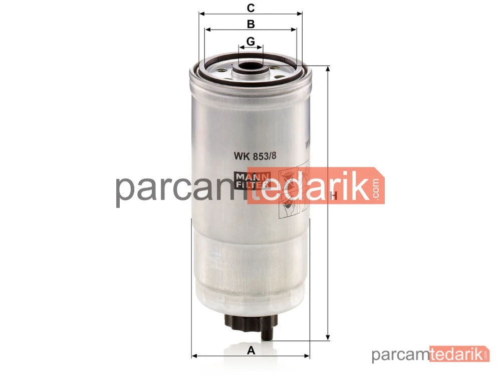 MANN FILTER WK853/8 | Yakıt Filtresi — Fiat Brava 1.9 JTD 98-01
