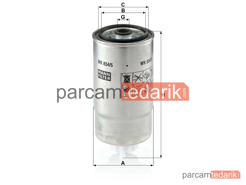 MANN FILTER WK854/5 | Yakıt Filtresi — Alfa Romeo 166 2.4 JTD 03-07