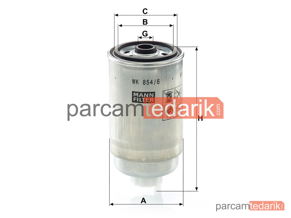 MANN FILTER WK854/6 | Yakıt Filtresi — Fiat Palio Weekend 1.9 JTD 01=>