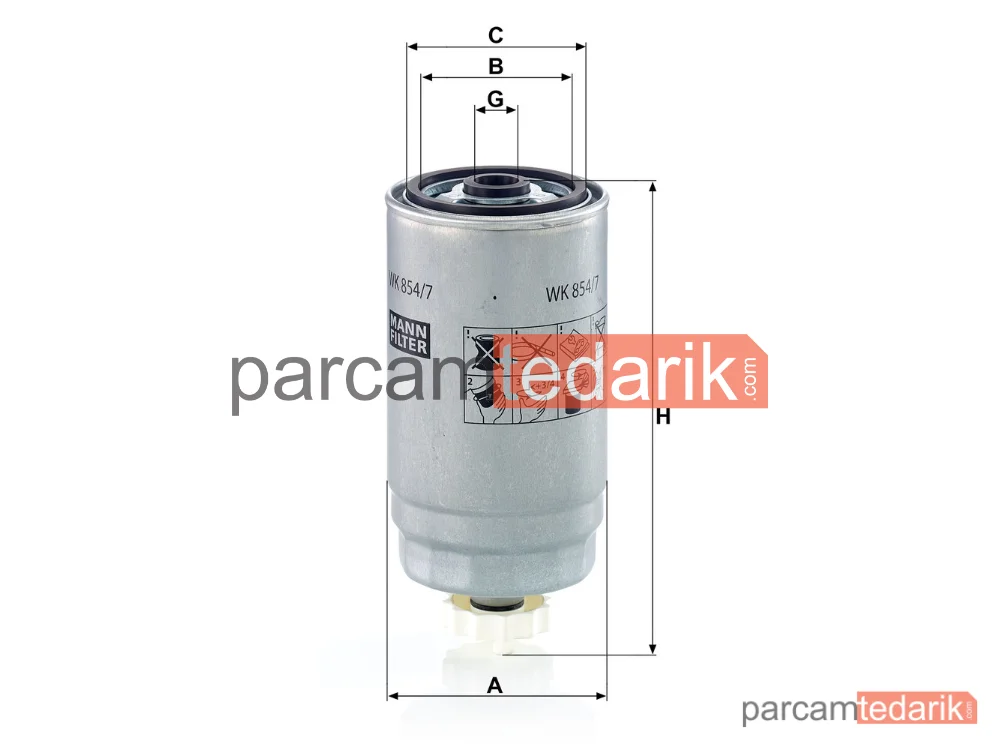 MANN FILTER WK854/7 | Yakıt Filtresi — Chrysler Voyager IV 2.8 CRD 04-08