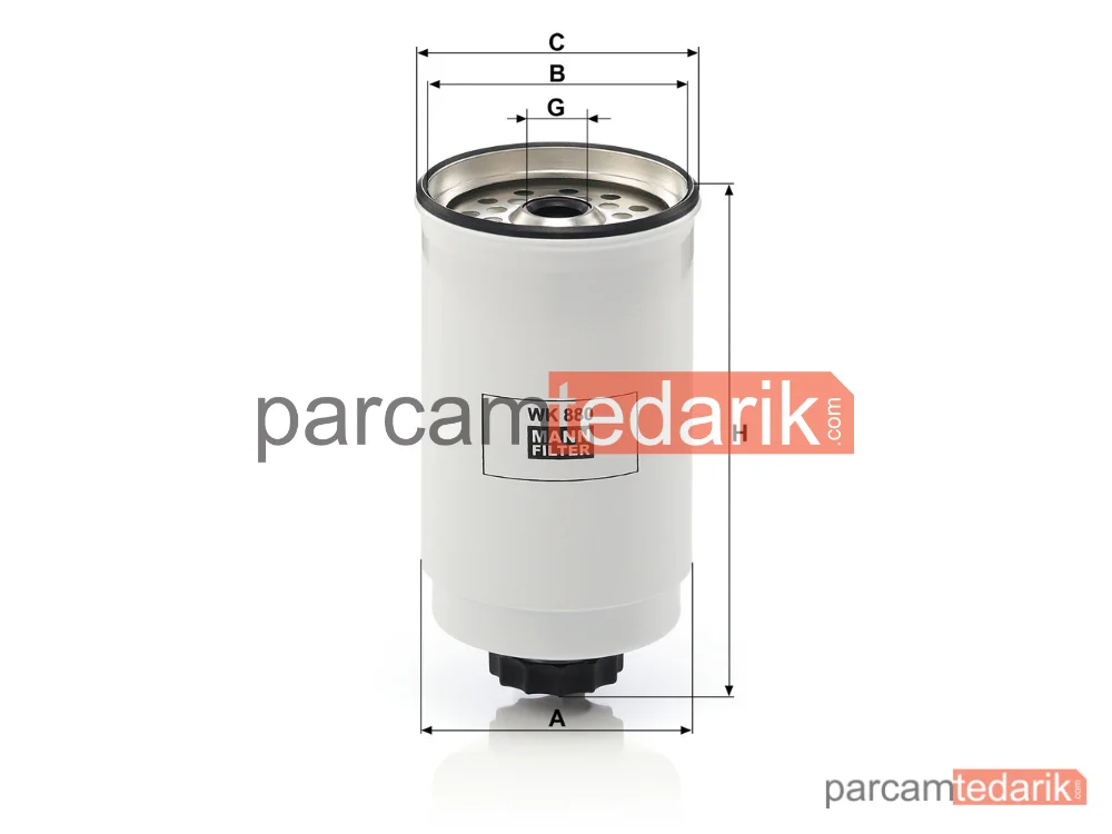 MANN FILTER WK880 | Yakıt Filtresi — Ford Transit 2.5 D 83-86, 2.5 TD 91-94