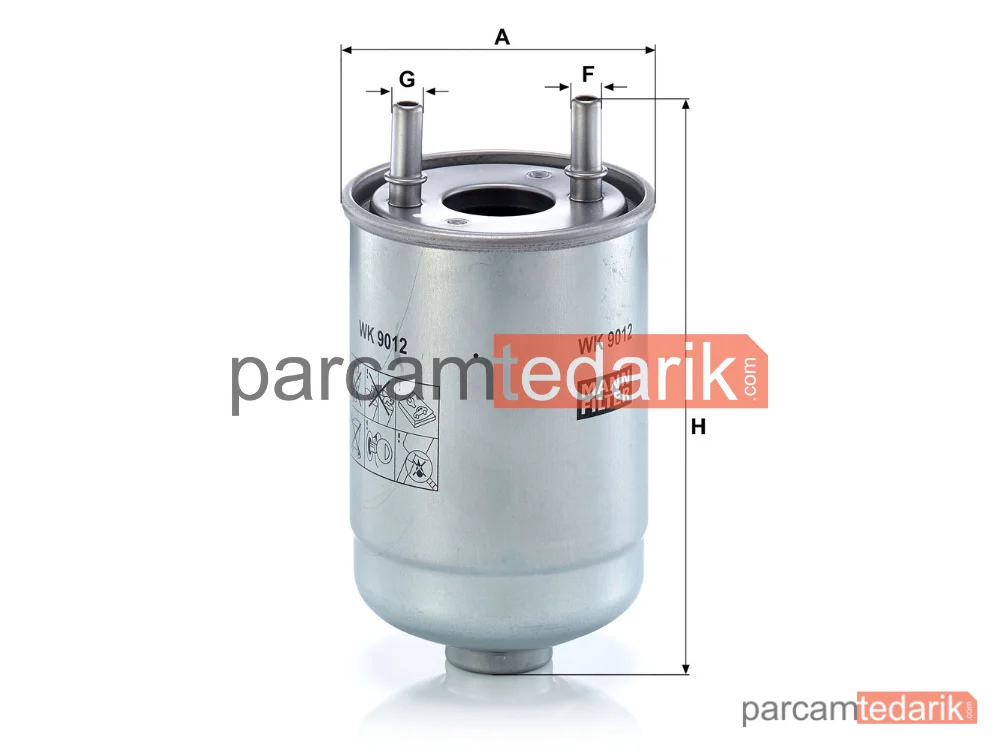 MANN FILTER WK9012X | Yakıt Filtresi — Renault Megane III HB 1.5 DCİ 08=>, 1.9 DCİ 08=>, 2.0 DCİ 09=>