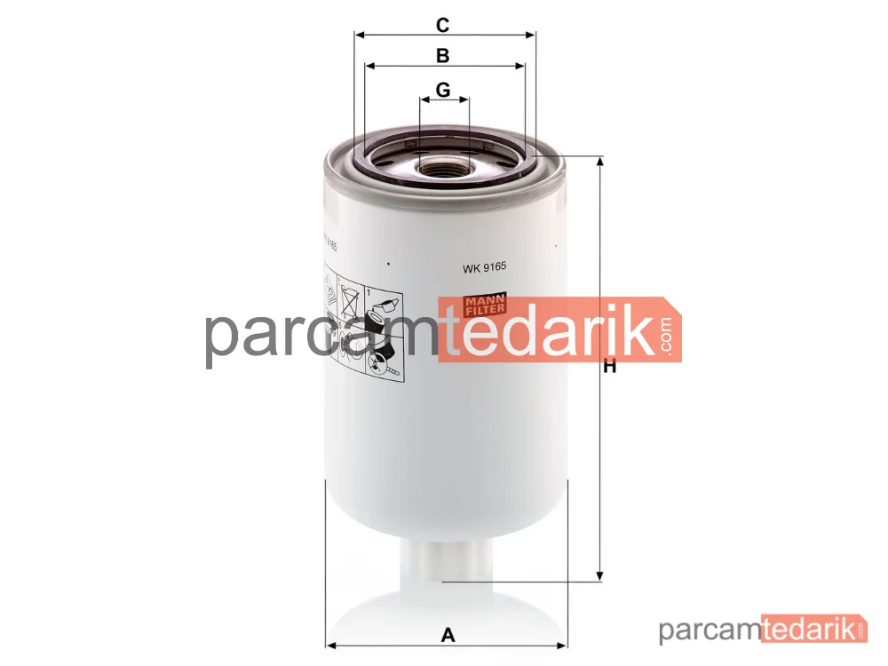 MANN FILTER WK9165X | Yakıt Filtresi — Dongfeng Kinland 375 10=>