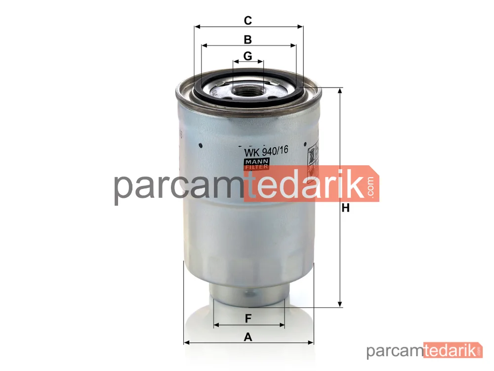 MANN FILTER WK940/16X | Yakıt Filtresi — Mitsubishi L200 2.5 TD 96-07