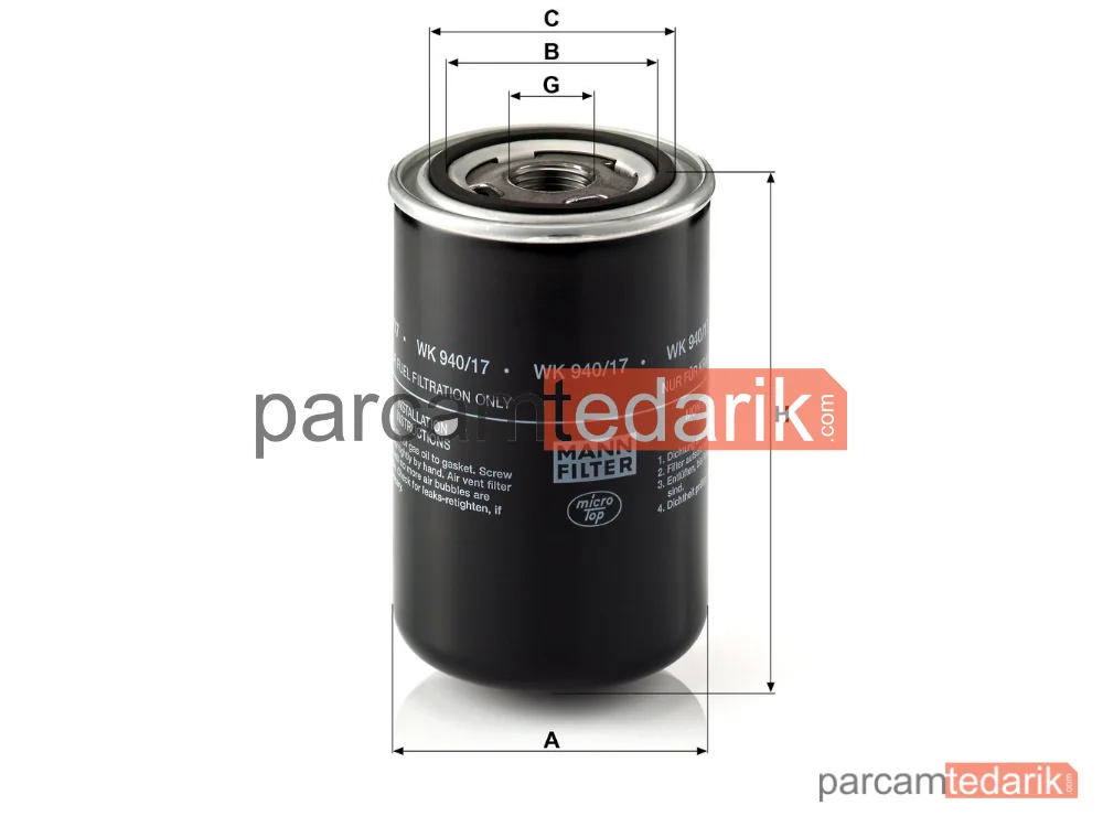 MANN FILTER WK940/17 | Yakıt Filtresi — MTU