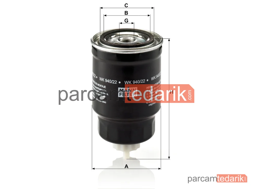 MANN FILTER WK940/22 | Yakıt Filtresi — Nissan Primera 2.2 Dİ 02-07