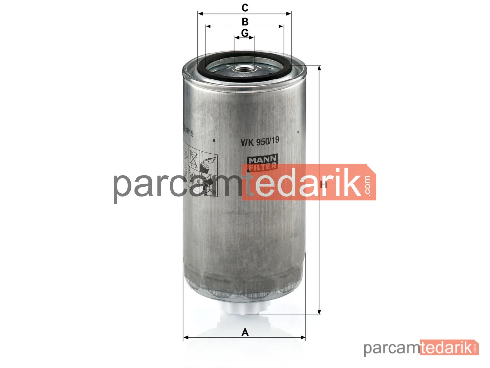 MANN FILTER WK950/19 | Yakıt Filtresi — Iveco Stralis 03=>, Trakker 04=>