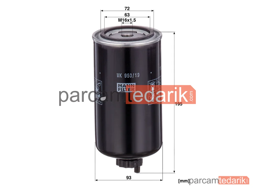 MANN FILTER WK950/19 | Yakıt Filtresi — Iveco Stralis 03=>, Trakker 04=>