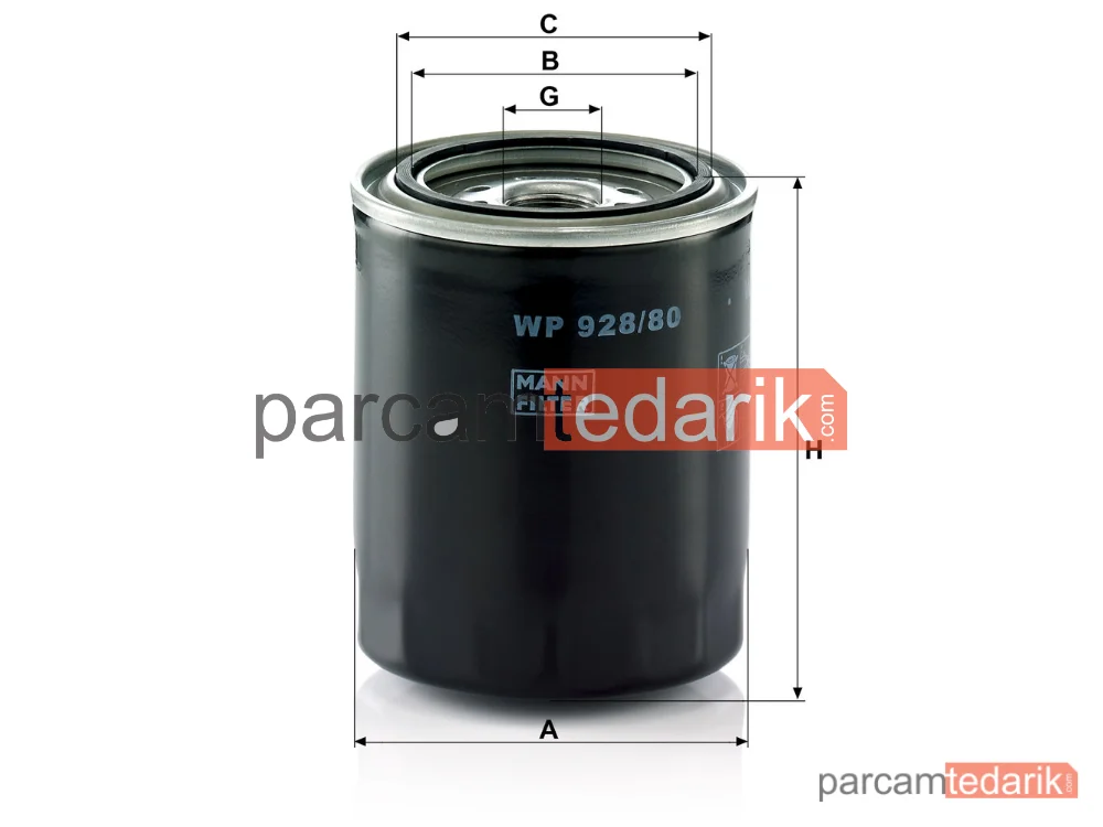 MANN FILTER WP928/80 | Yağ Filtresi — Toyota Hiace III 2.4 D 4WD 87-98, 2.4 D 84-89