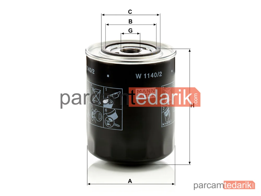 MANN FILTER W1140/2 | Yağ Filtresi — Volvo F4 F 408 78-86