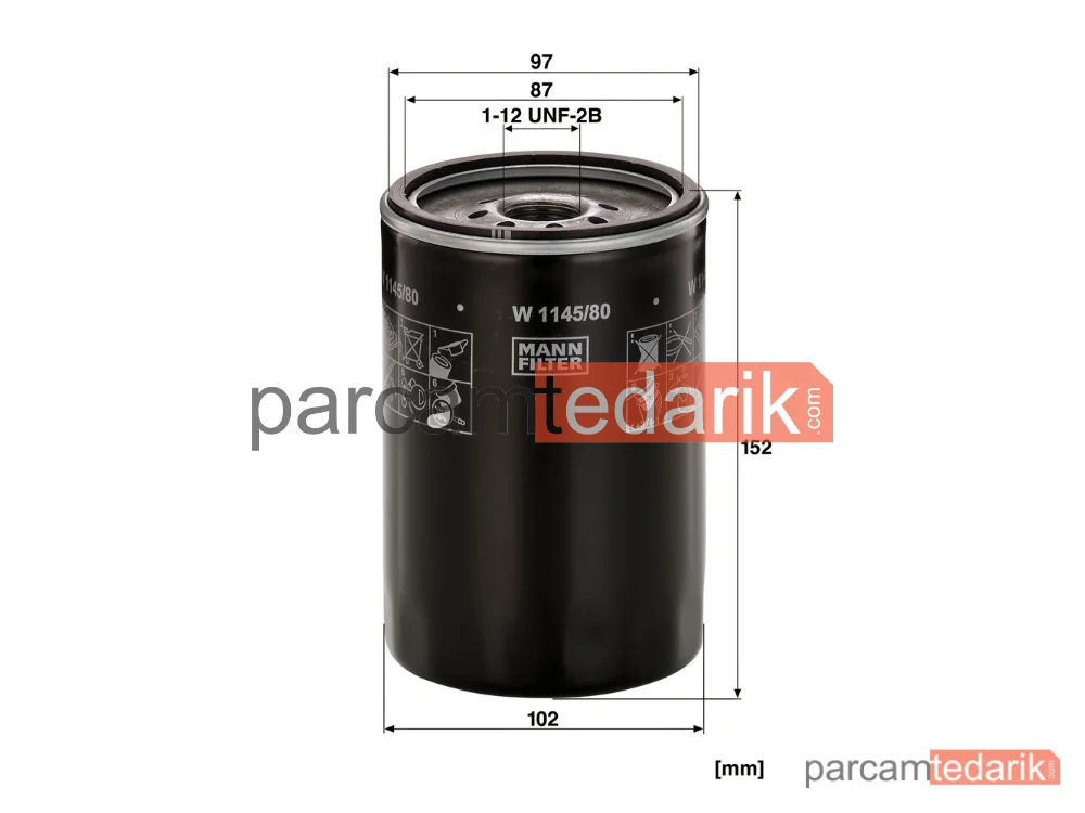 MANN FILTER W1145/80 | Yağ Filtresi — Isuzu