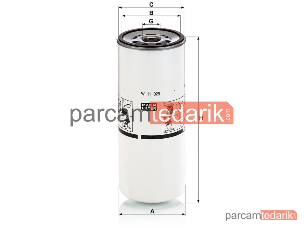 MANN FILTER W11025 | Yağ Filtresi — (Renault Magnum-Premium-Vo)