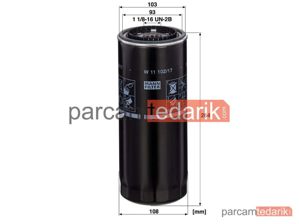 MANN FILTER W11102/17 | Yağ Filtresi — Volvo
