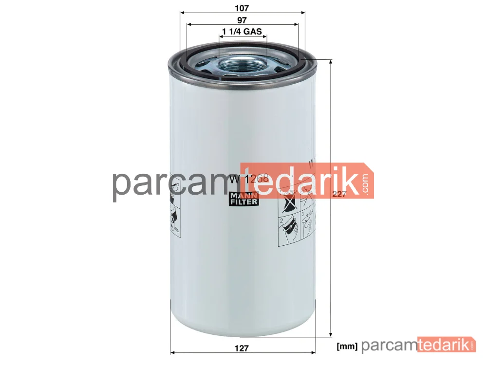MANN FILTER W1268 | Endüstriyel Filtre