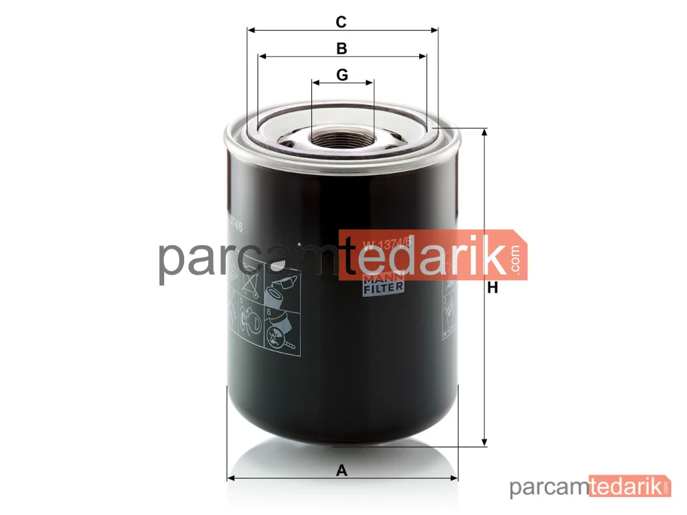 MANN FILTER W1374/6 | Yağ Filtresi — MWM