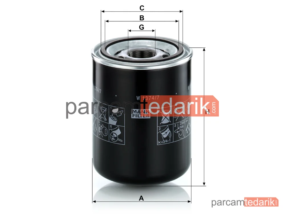MANN FILTER W1374/7 | Endüstriyel Filtre