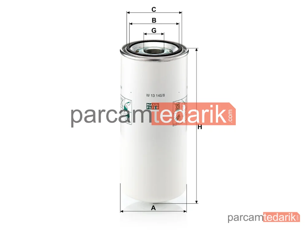 MANN FILTER W13145/6 | Yağ Filtresi — DAF 95 XF 97-02, CF 75 01-13,CF 85 01-13