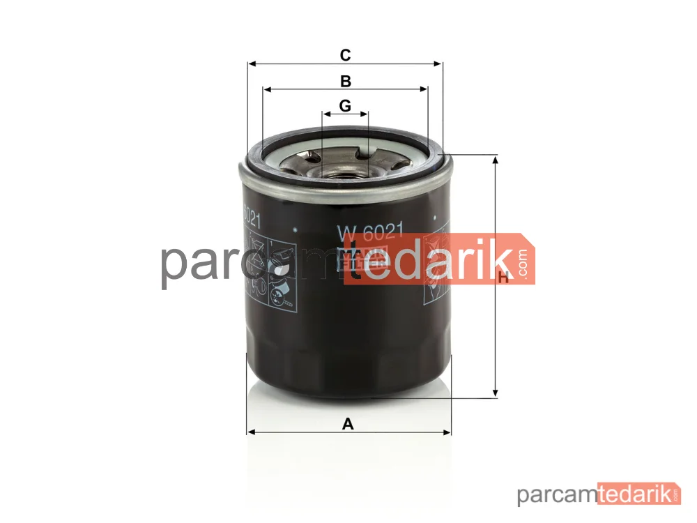 MANN FILTER W6021 | Yağ Filtresi — Chevrolet Aveo / Kalos HB 1.2 08=>