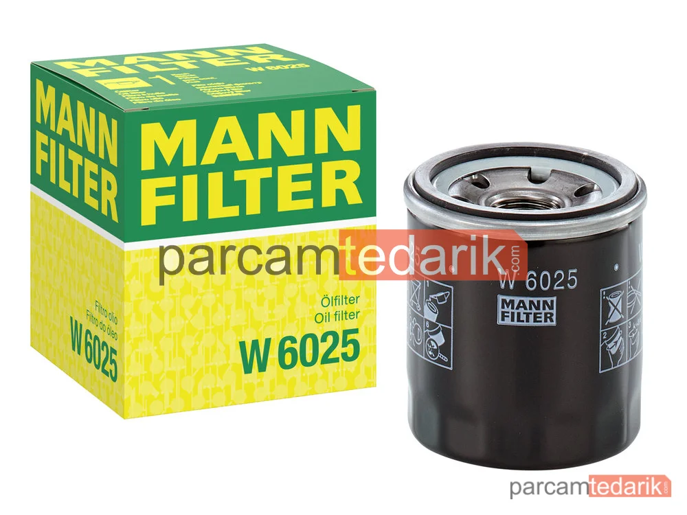 MANN FILTER W6025 | Yağ Filtresi — Renault Megane IV 1.6 16V H4M 15 =>, Dacia Duster II 1.6 SCE H4M 18 =>