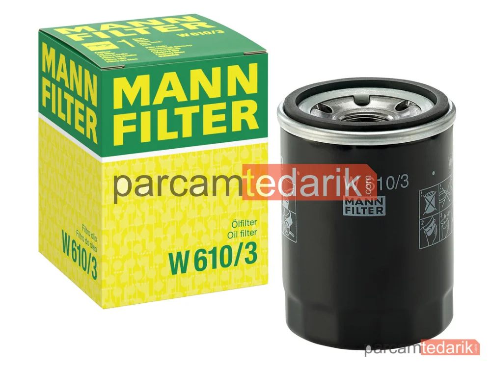 MANN FILTER W610/3 | Yağ Filtresi — Mitsubishi Carisma 1.6 95-06, 1.8 95-97, 1.8 GDİ 00-06, 1.8 16V GDİ 97-06