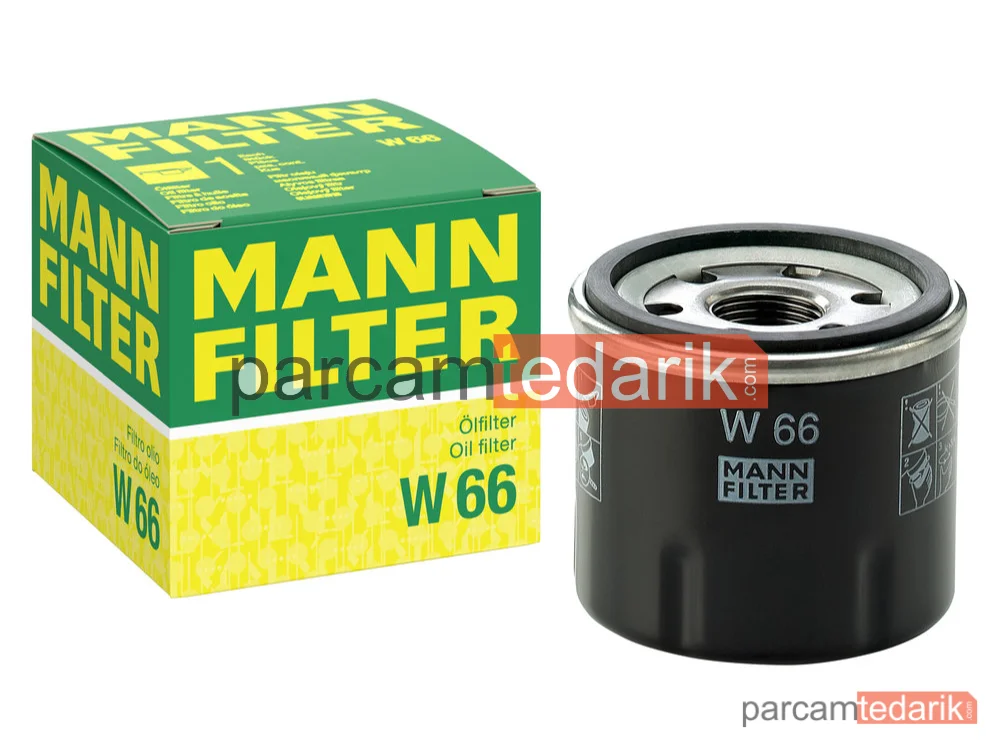 MANN FILTER W66 | Yağ Filtresi — Renault Clio IV 1.2 16V D4F 12-15, Clio III 1.2 16V D4F 05-14