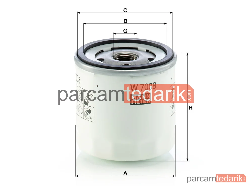MANN FILTER W7008 | Yağ Filtresi — Volvo S80 II T4 10-14, T4F 11-12