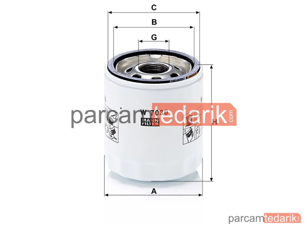 MANN FILTER W7030 | Yağ Filtresi — Jeep Compass 2.4 06=>, 2.4 4X4 06=>