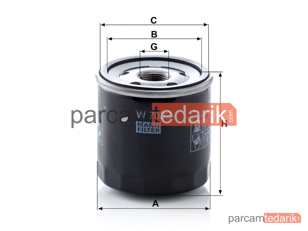 MANN FILTER W7032 | Yağ Filtresi — Renault Clio IV 1.5 DCI K9K 12 =>, Megane IV 1.5 DCI K9K 15 =>