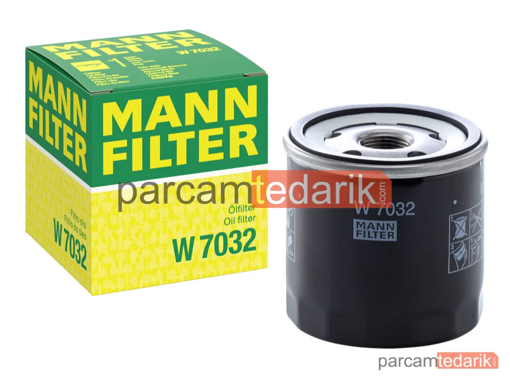 MANN FILTER W7032 | Yağ Filtresi — Renault Clio IV 1.5 DCI K9K 12 =>, Megane IV 1.5 DCI K9K 15 =>