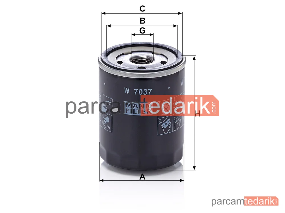 MANN FILTER W7037 | Yağ Filtresi — Subaru Outback 2.0 D AWD 08=>