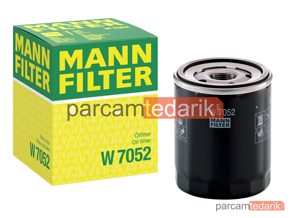 MANN FILTER W7052 | Yağ Filtresi — Volkswagen Multivan V 2.0 Bitdi 09-15, Multivan IV 2.0 TDİ 15=>