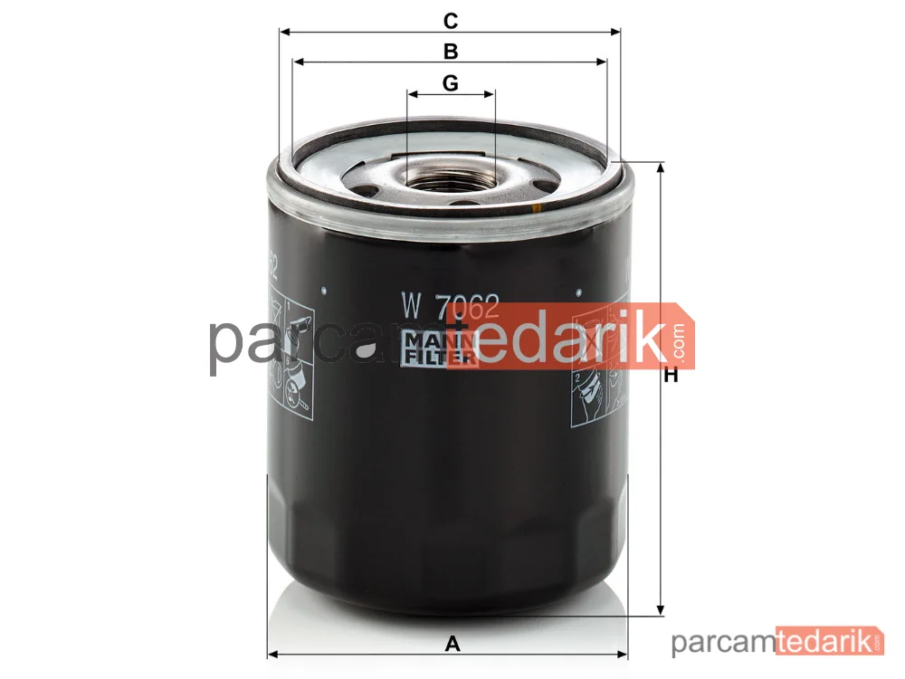 MANN FILTER W7062 | Yağ Filtresi — Volkswagen Polo 1.4 TDİ 14=>