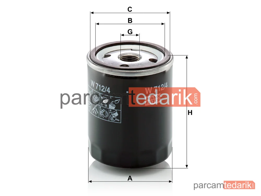 MANN FILTER W712/4 | Yağ Filtresi — Renault Laguna II 2.9-3.0 V6 24V 01-07