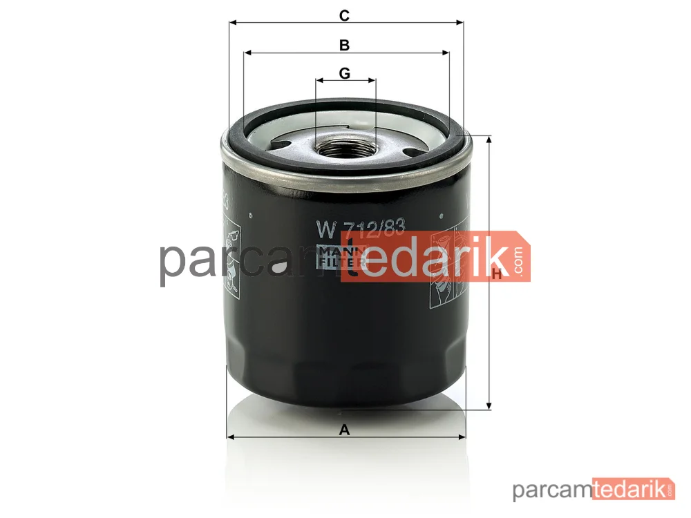 MANN FILTER W712/83 | Yağ Filtresi — Toyotaland Cruiser 2.4 84-93