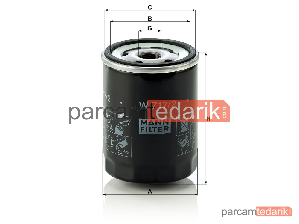 MANN FILTER W717/2 | Yağ Filtresi — Lancia Thema 2000 İ.E. 16V 88-92